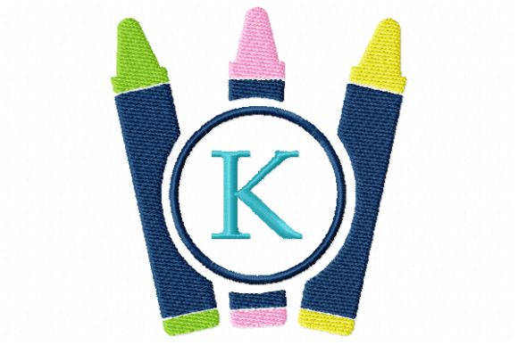 Crayons Frame Monogram Letter K