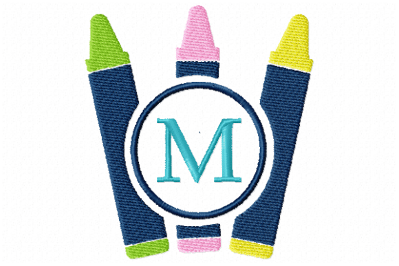 Crayons Frame Monogram Letter M