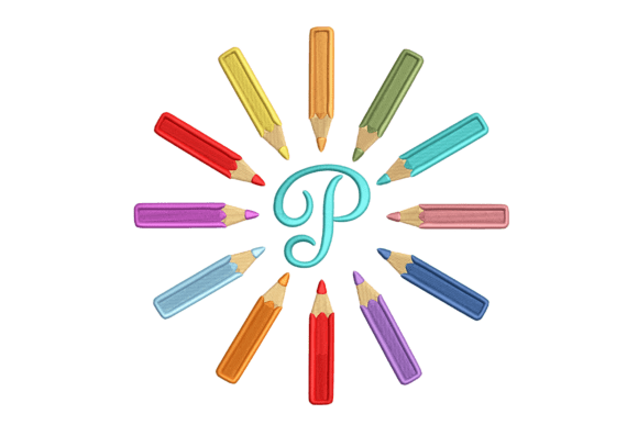 Monogram Pencils: A Bright, Bold Embroidery Statement