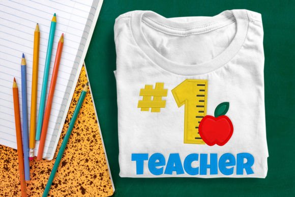 Number 1 Teacher with Ruler Applique Review
