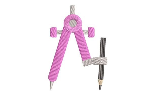 Pink Geometry Compass with Pencil