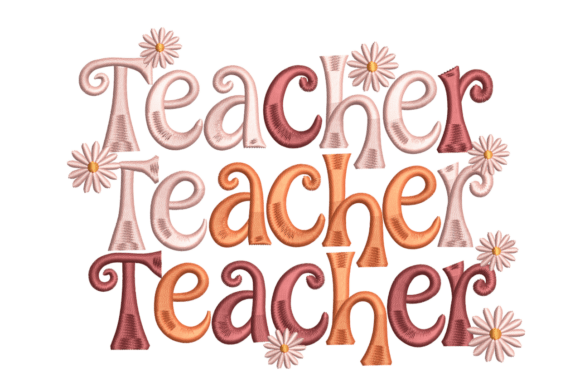 Retro Teacher Flower – Groovy School