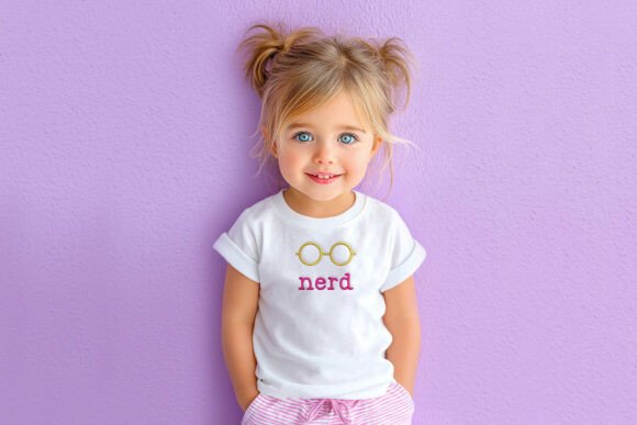 Round Nerd Glasses Mini Embroidery