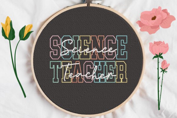 Science Teacher Embroidery Design